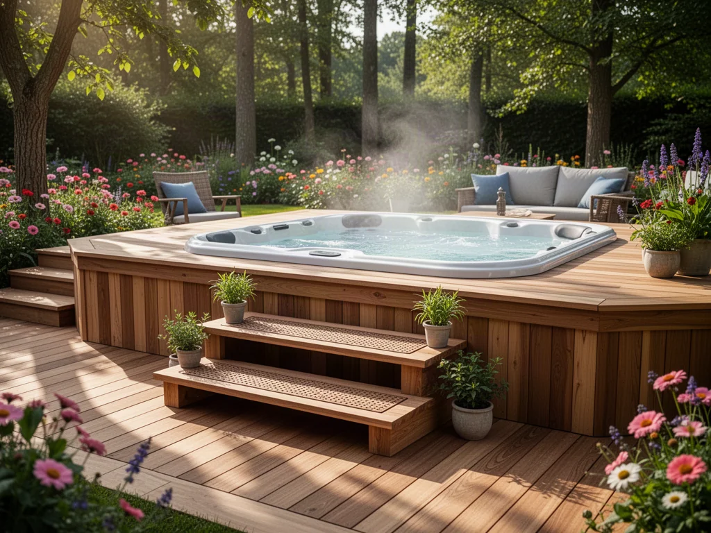 Schodki do jacuzzi – jak dobrać i zamontować bezpieczne wejście do balii i wanny spa?
